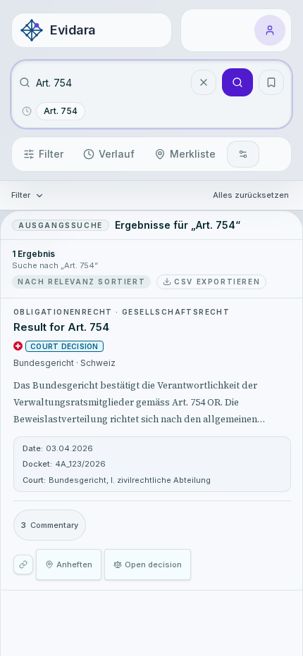 The search result list rendered on a phone, with results stacked and filters collapsed behind a sheet.